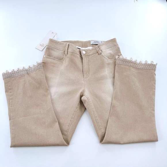 M miette High Waist hobo style cream color trim on the bottom with shells pants - Picture 11 of 14